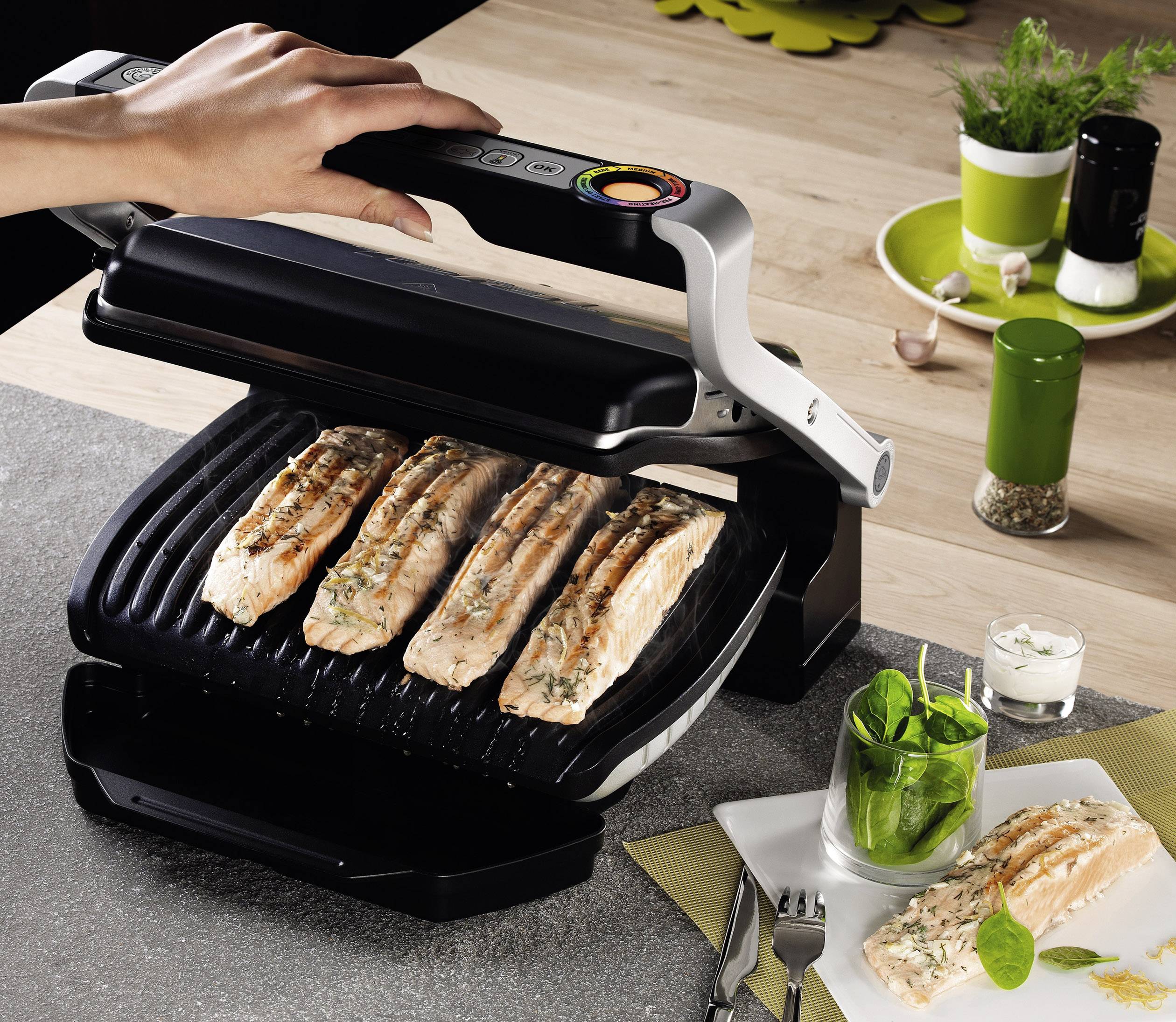 Tefal Optigrill+ elektrický gril, kontaktní gril, nerezová ocel kartáčovaná, černá-8