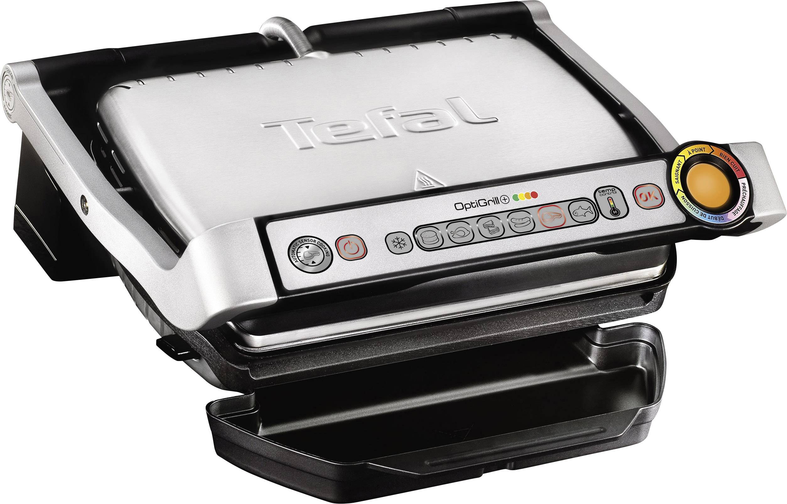 Tefal Optigrill+ elektrický gril, kontaktní gril, nerezová ocel kartáčovaná, černá-1