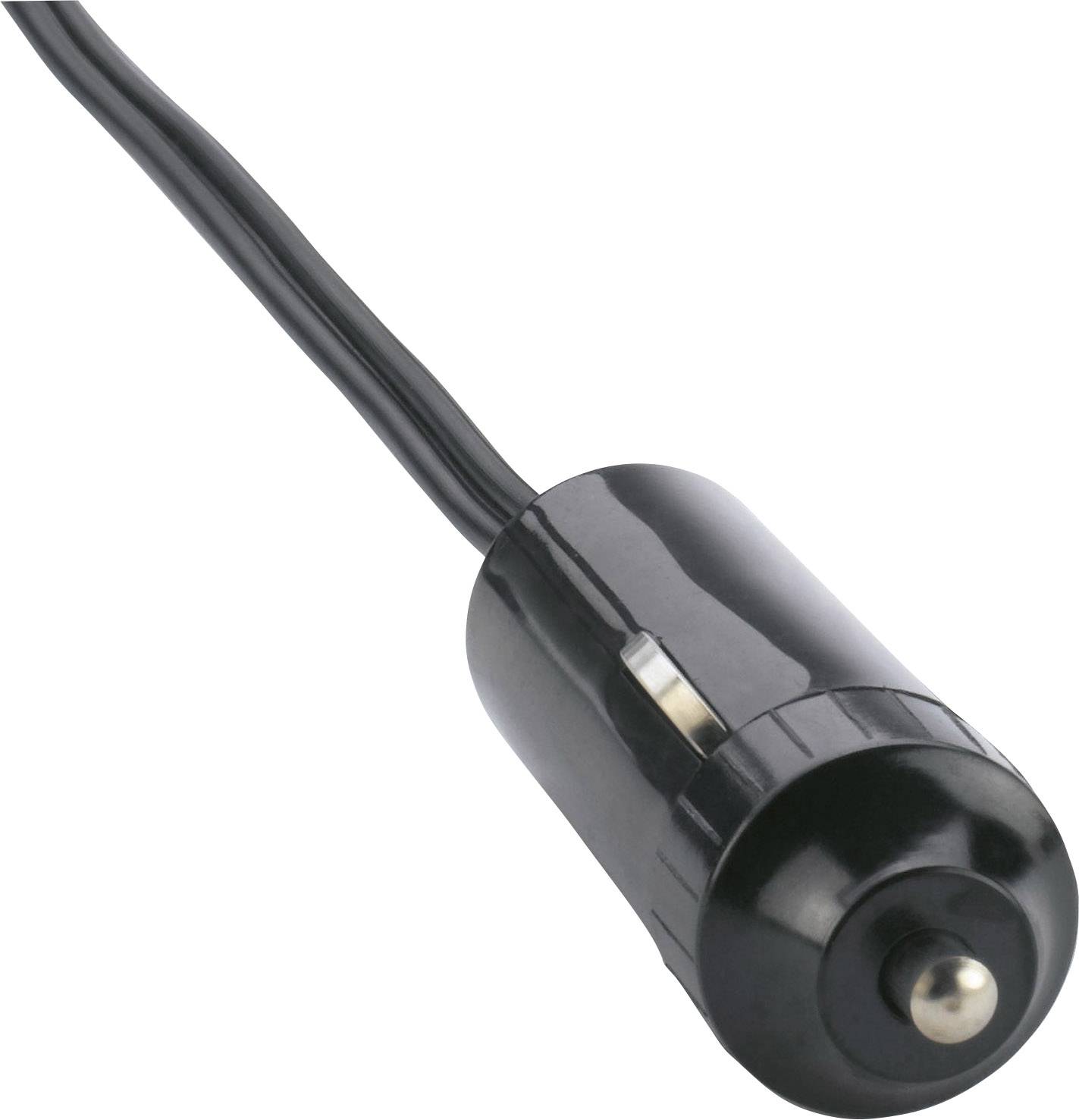 Černý automobilový zapalovač s kabelem