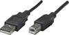 Manhattan USB kabel USB 2.0 USB-A zástrčka, USB-B zástrčka 0.50 m černá fóliové stínění, UL certifikace, pozlacené kontakty 374507