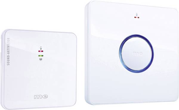 m-e modern-electronics 41094 bezdrátový zvonek kompletní sada akusticky aktivní