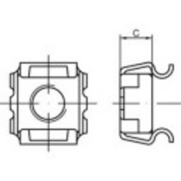 TOOLCRAFT  159334 klecová matice M6      ocel galvanizováno zinkem 1000 ks
