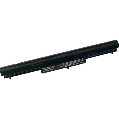 Notebook baterie, válcovitého tvaru, černá, s technickými údaji a číslem modelu na malém štítku.