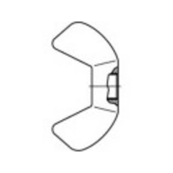 TOOLCRAFT  1060569 křídlová matice M6     88215 nerezová ocel A2 100 ks