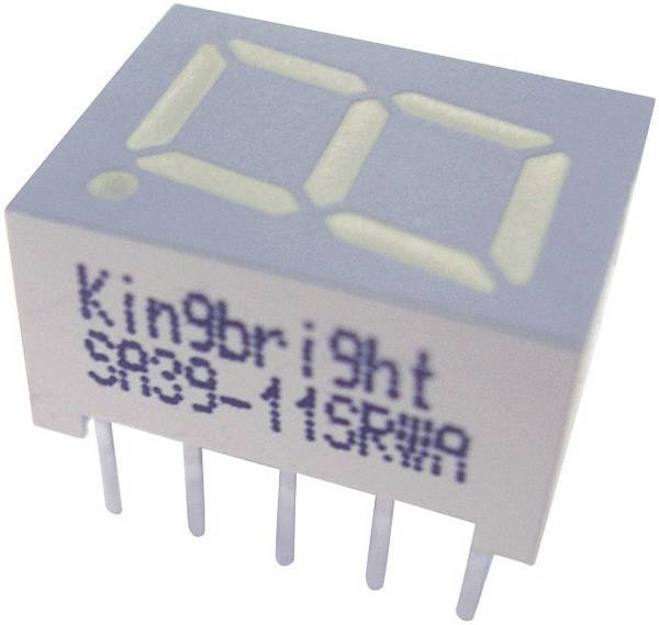 Kingbright 7segmentový displej červená 10 mm 2 V Počet číslic: 1 SA39-11EWA