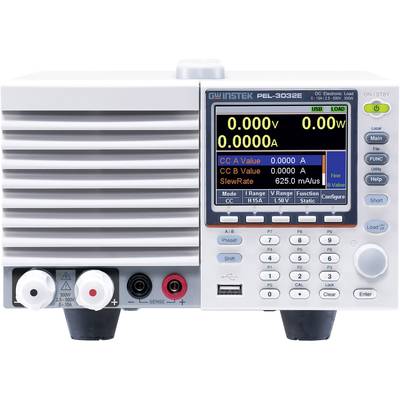 Elektronické zařízení se zátěží s digitálním displejem zobrazuje hodnoty proudu a napětí. Tlačítka a konektory jsou umístěny na přední straně.