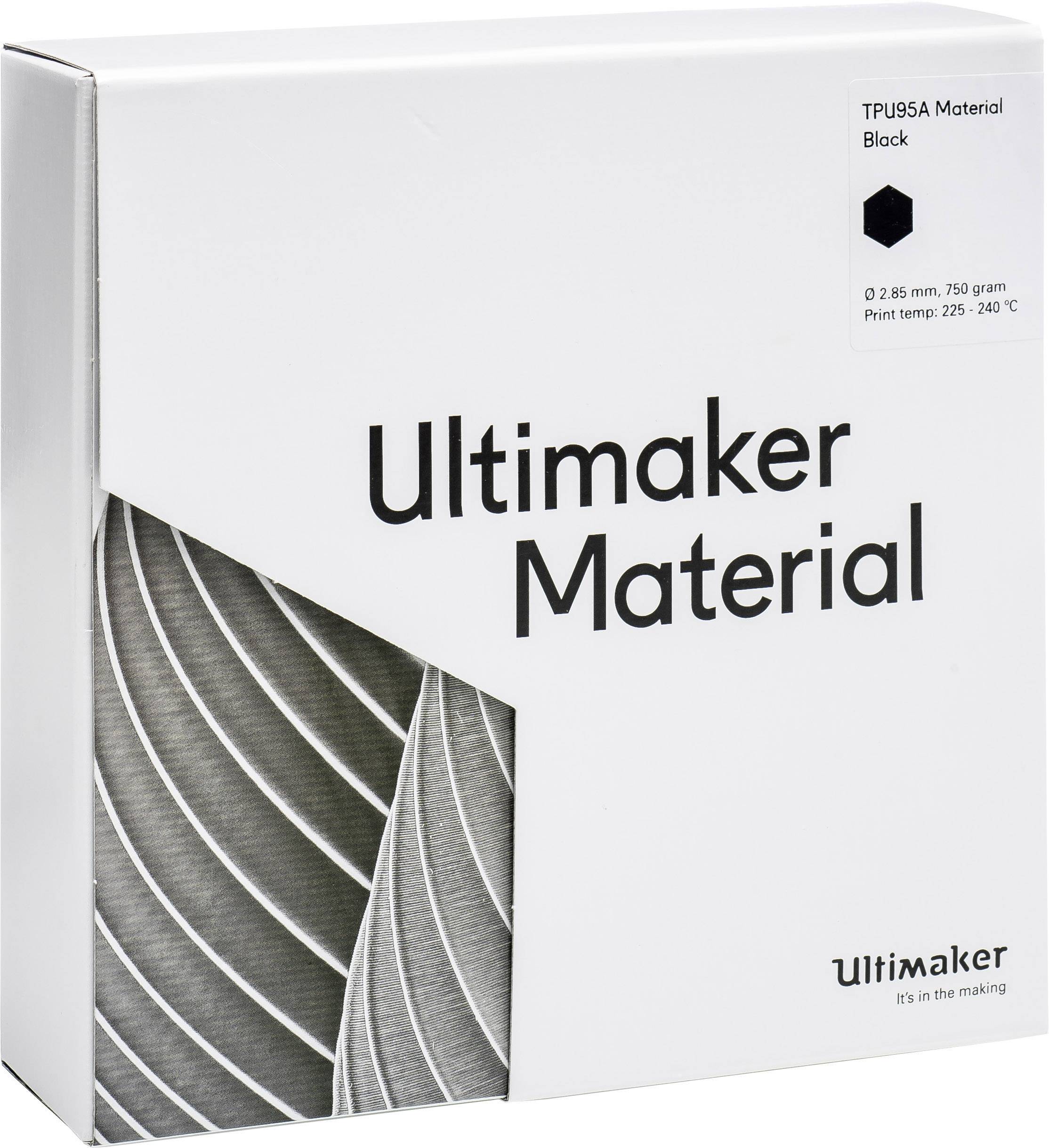 UltiMaker TPU - M0369 Black 750 - 215194 1756 vlákno pro 3D tiskárny TPU semiflexibilní 2.85 mm 750 g černá 1 ks-4
