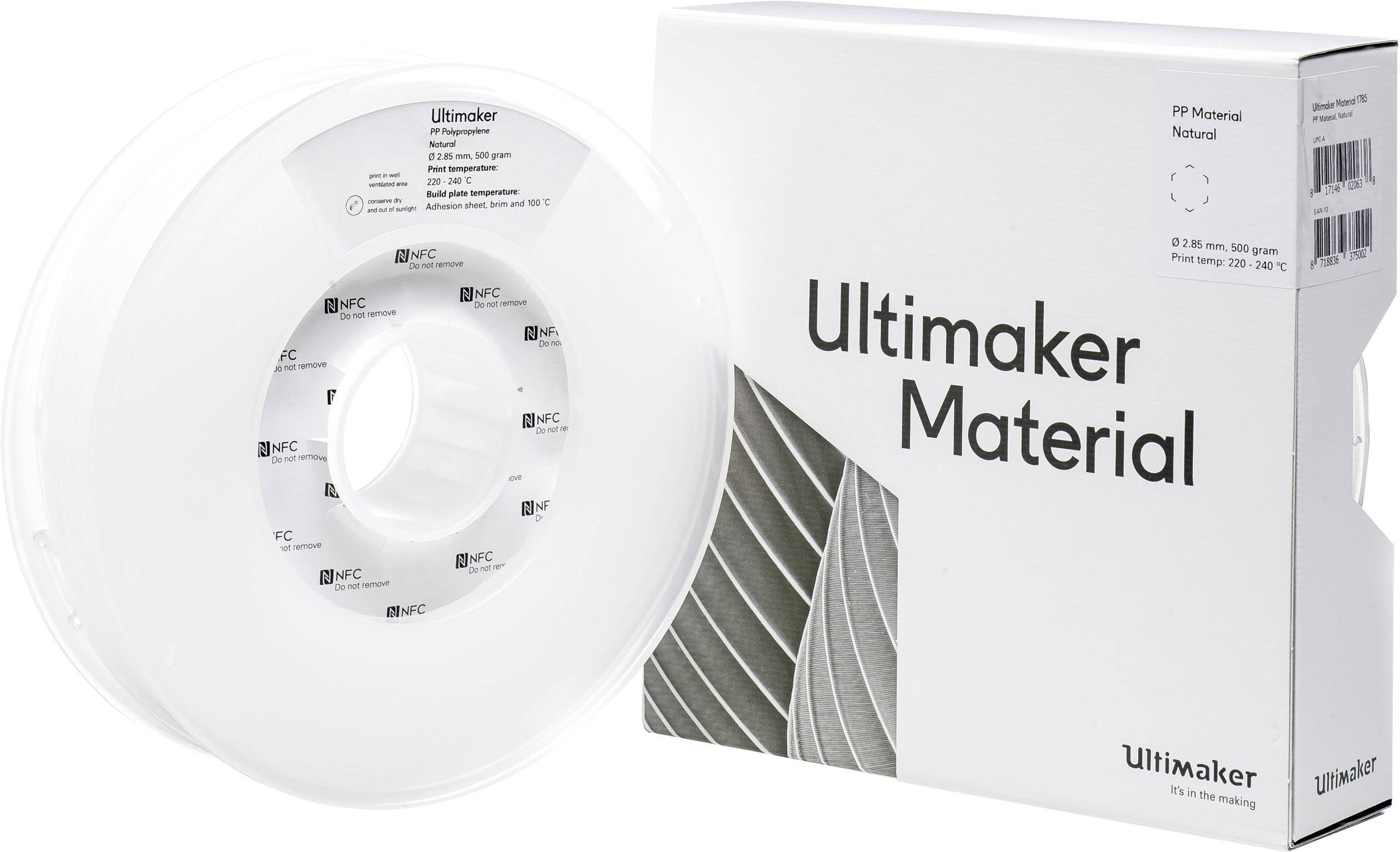 UltiMaker M0590 Natural 500 - 215294 vlákno pro 3D tiskárny polypropylen 2.85 mm 500 g přírodní 1 ks-0