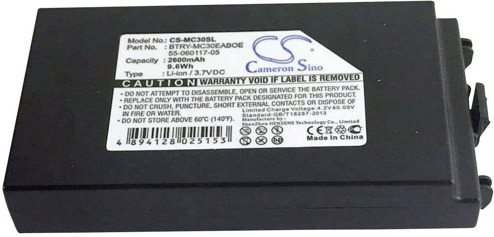 Baterie s nálepkou 'Model No: CS-MC305L', 3,7V, 2600mAh. Bezpečnostní upozornění: Nerozebírat ani nehazovat do ohně. Výrobce: Cameron Sino.