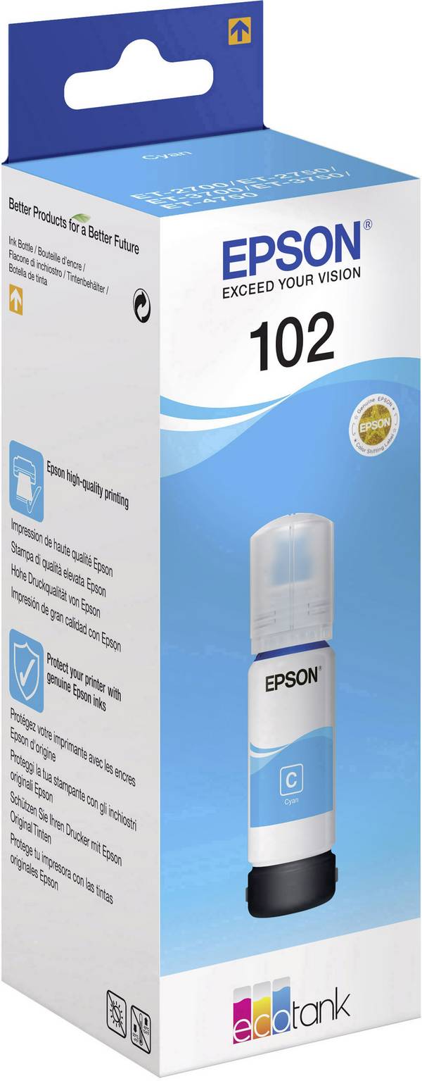 Epson C13T03R240 102 EcoTank náhradní náplň originál Epson azurová 70 ml