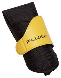 Přenosný černožlutý držák na nářadí s nápisem 'Fluke'.