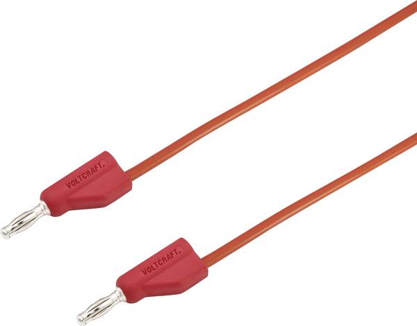 VOLTCRAFT MSB-300 měřicí kabel lamelová zástrčka 4 mm silikon 2.00 m červená 1 ks