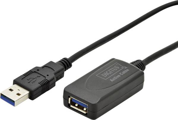 Digitus USB kabel USB 3.2 Gen1 USB-A zástrčka, USB-A zásuvka 5.00 m černá DA-73104