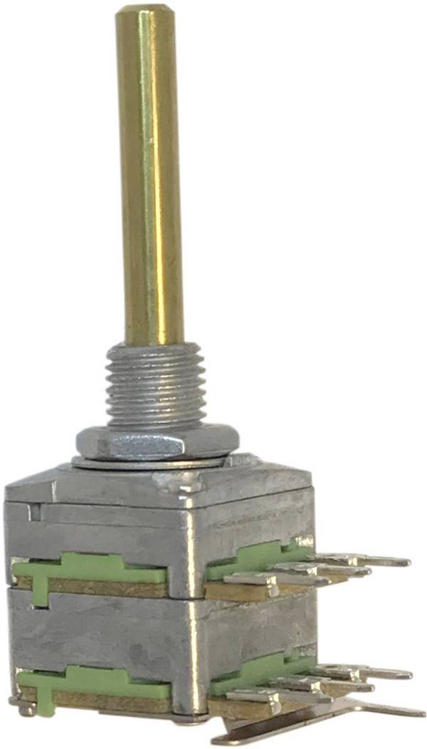 Potentiometer Service 63256-02400-4007/B50K, RD1602F-20B4-30R6-B50k-602 otočný potenciometr, 1cestný , Stereo, 0.2 W, 50 kΩ, 1 ks