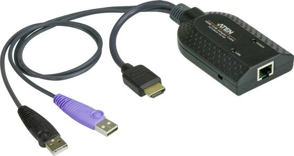 ATEN KVM adaptér [2x USB 2.0 zástrčka A, HDMI zástrčka - 1x RJ45 zásuvka] 0.20 m černá