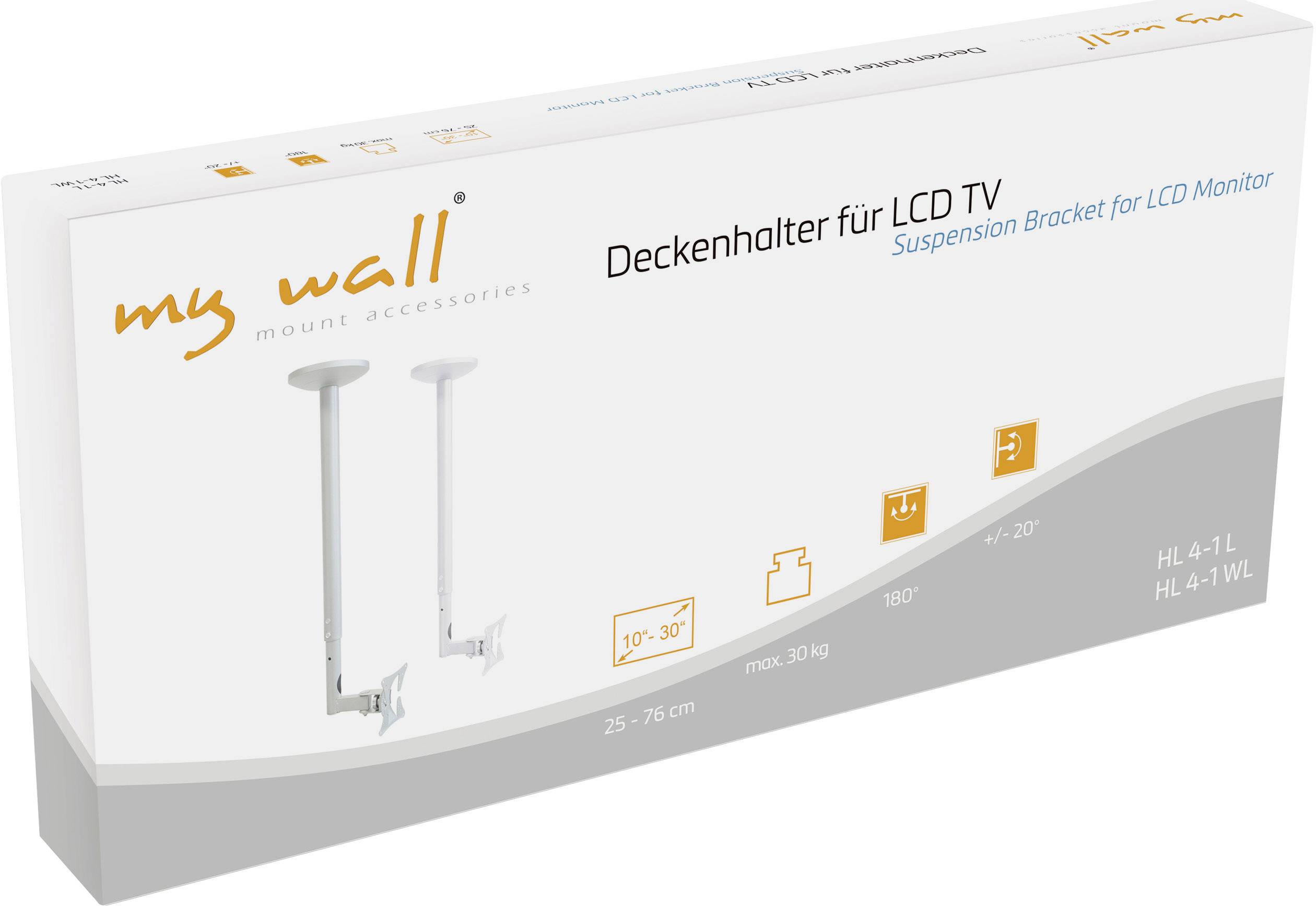 My Wall HL 4-1 WL TV stropní držák 25,4 cm (10") - 76,2 cm (30") odnímatelný, naklápěcí, nakláněcí, stropní držák-1