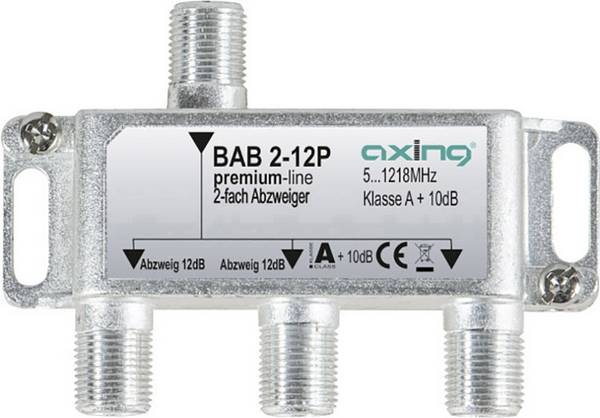 Axing BAB 2-12P odbočka TV kabelu dvojitý 5 - 1218 MHz