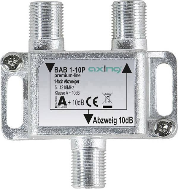 Axing BAB 1-10P odbočka TV kabelu jednoduchý 5 - 1218 MHz