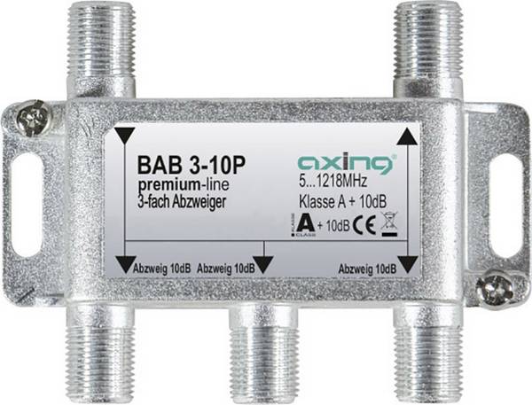 Axing BAB 3-10P odbočka TV kabelu trojitý 5 - 1218 MHz
