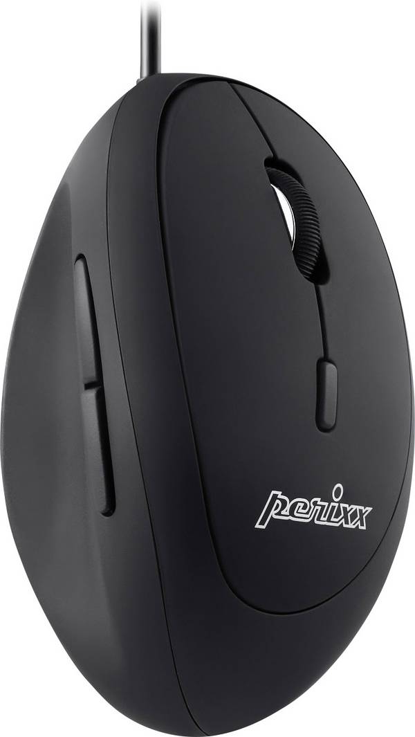 Perixx Perimice-519 optická ergonomická myš, přenos USB, 6 tlačítko, 1600 dpi, černá