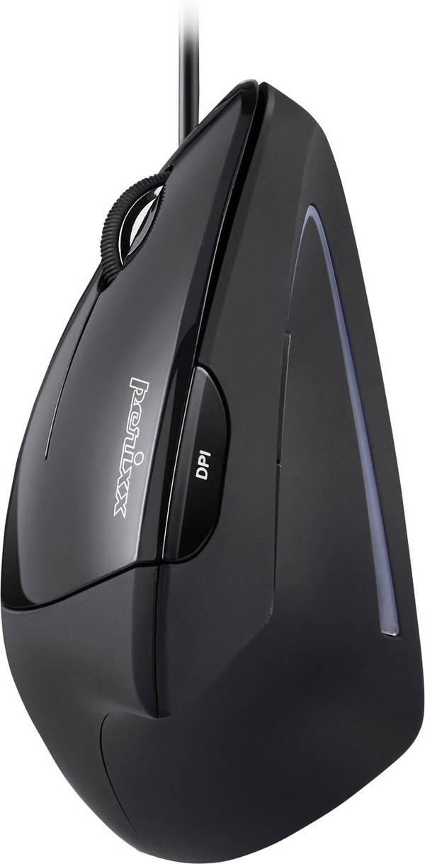 Perixx Perimice-513L optická ergonomická myš, přenos USB, 5 tlačítko, 2000 dpi, černá
