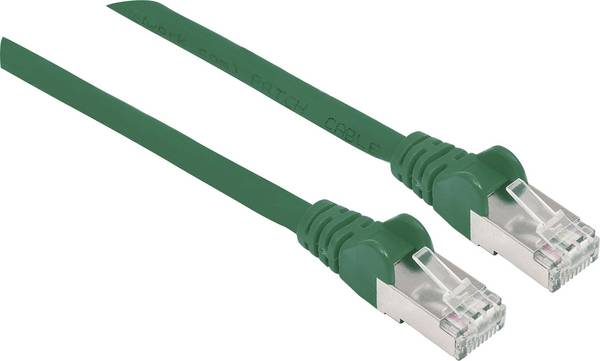 Intellinet 740845 RJ45 síťové kabely, propojovací kabely CAT 6A S/FTP 2.00 m zelená fóliové stínění, stínění pletivem, stíněný, bez halogenů 1 ks