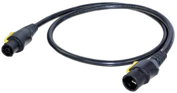 Černý elektrický kabel se dvěma koncovými konektory.