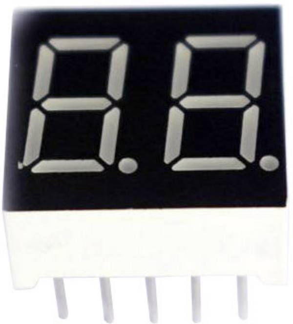 TRU COMPONENTS 7segmentový displej modrá 10.20 mm 3.2 V Počet číslic: 2 TRU-7S2-40BAG