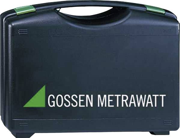 Černý kufřík na nářadí s zeleným logem a bílým nápisem 'Gossen Metrawatt'.