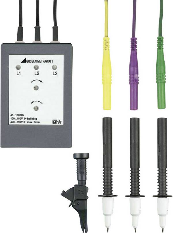 Gossen Metrawatt PhaseCop 2 měřič sledu fází, CAT III 600 V, LED