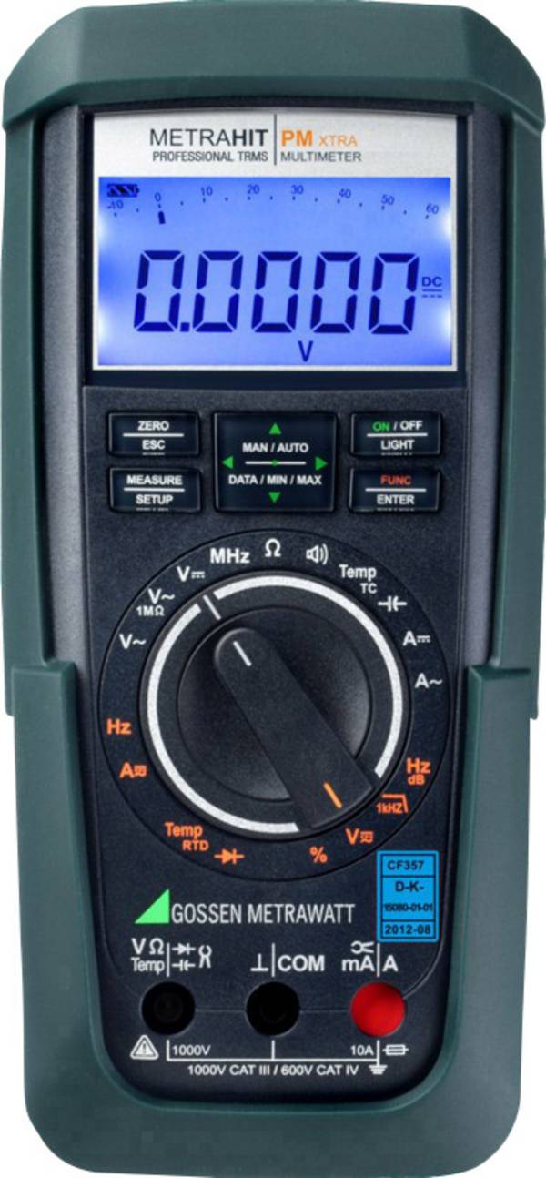 Gossen Metrawatt METRAHIT PM XTRA digitální multimetr, Kalibrováno dle (DAkkS), kalibrováno DAkkS, CAT IV 600 V, Displej (counts): 60000