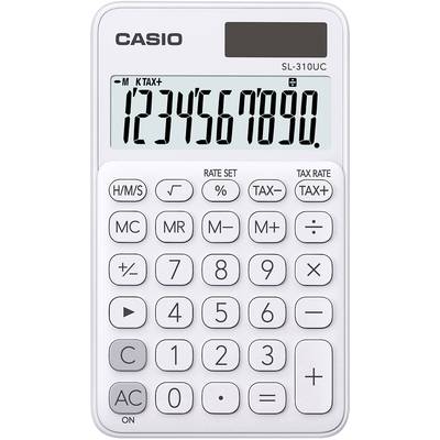 Casio SL-310UC  kapesní kalkulačka bílá Displej (počet míst): 10 solární napájení, na baterii (š x v x h) 70 x 8 x 118 m