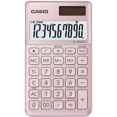 Casio SL-1000SC  kapesní kalkulačka růžová Displej (počet míst): 10 solární napájení, na baterii (š x v x h) 71 x 9 x 12