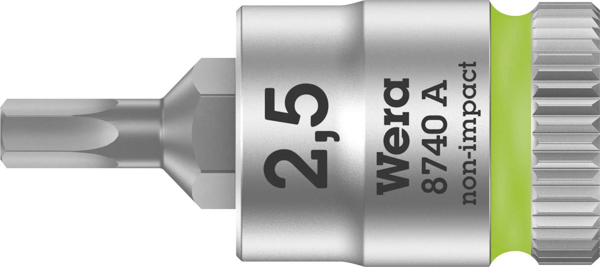 Bit s šestihranným zakončením 2,5 mm, vhodný pro neinpulzní šroubování. Značka: Wera, Model: 8740 A.