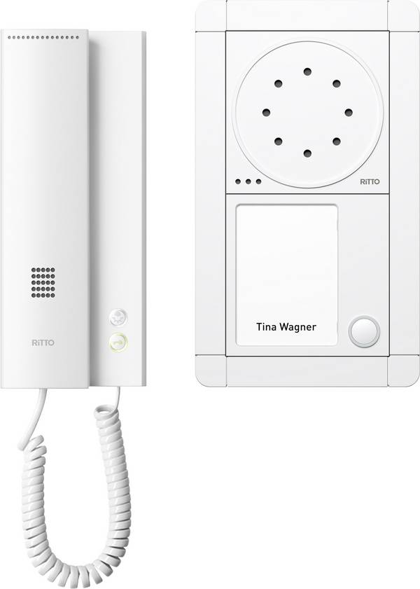 Ritto by Schneider 1891170 kabelový domovní telefon kompletní sada, pro 1 rodinu, bílá, 3117929