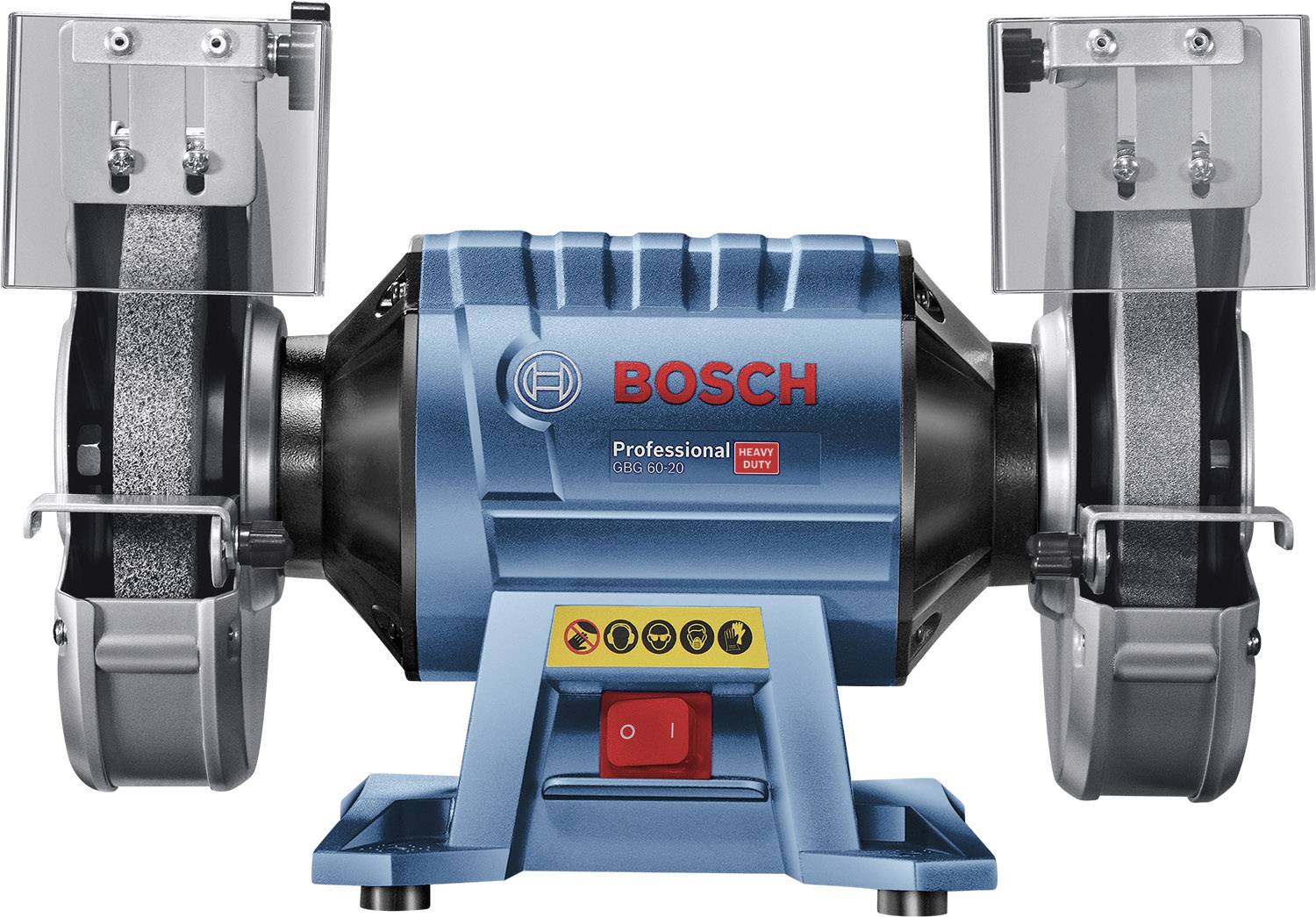 'Bosch dvoukotoučová bruska, model Professional GBG 60-20, robustní design, vhodná pro těžké brousicí práce, modrý korpus.'