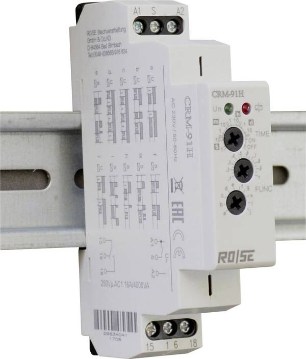 RO/SE LM-Heizungen CRM-93H/UNI CRM-93H/UNI časové relé, 0.1 s - 10 d, 24 V/DC, 250 V/AC, 8 A, 1 ks