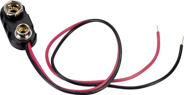 TRU COMPONENTS 18-0093 bateriový klip 1x 9 V tlačítkové připojení  (d x š x v) 24.5 x 11.8 x 7.3 mm