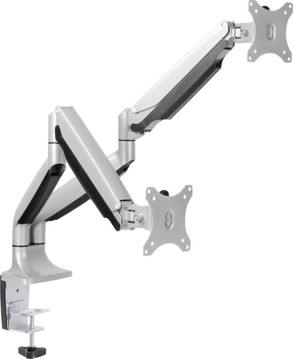 <br>  LogiLink<br>  BP0043<br>  <br>  držák na stůl pro monitor<br>  2 Displej: (s)<br>  33,0 cm (13") - 81,3 cm (32")<br>  stříbrná<br>  nastavitelná výška, naklápěcí, nakláněcí, otočný<br>