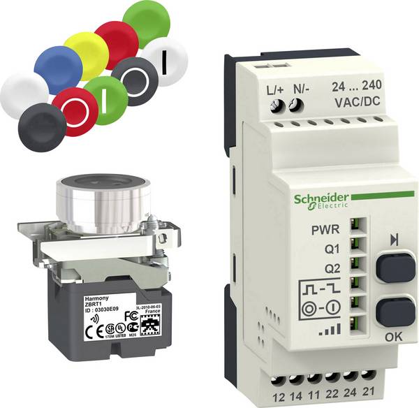 Schneider Electric XB4RFA02,  XB4RFA02 tlačítko, 22 mm, 240 V/AC, 1.5 A, 1 sada