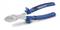 Modrý boční štípací kleště s ergonomickou rukojetí a lesklou řeznou plochou, vhodné pro řezání drátů a kabelů.