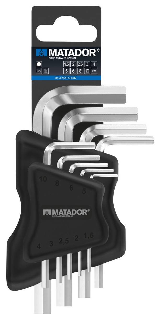 Matador Schraubwerkzeuge  inbus klíč 1.5 mm, 2 mm, 2.5 mm, 3 mm, 4 mm, 5 mm, 6 mm, 8 mm, 10 mm   9dílná