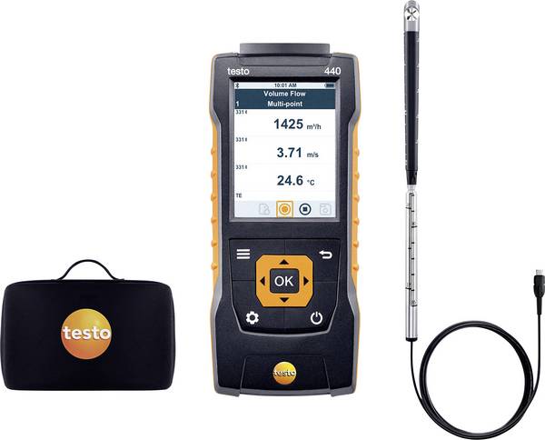testo 440 Set 16 mm anemometr Kalibrováno dle (ISO), 0563 4401-ISO