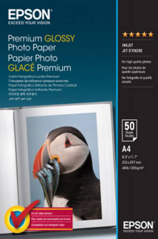 Epson Premium Glossy Photo Paper C13S041624 fotografický papír A4 255 g/m² 50 listů vysoce lesklý