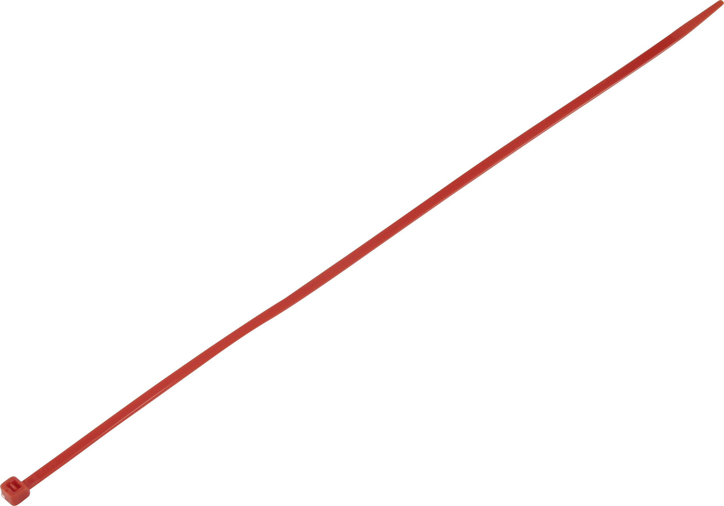 TRU COMPONENTS TC-6645768, stahovací pásky, 4.80 mm, 385 mm, červená, 100 ks