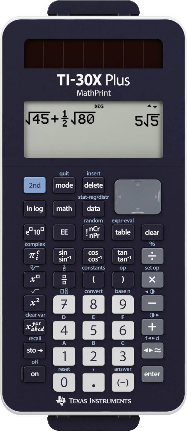 Texas Instruments TI-30X Plus MathPrint  školní počítač, displej (počet míst) 16, na baterii, solární napájení, černá