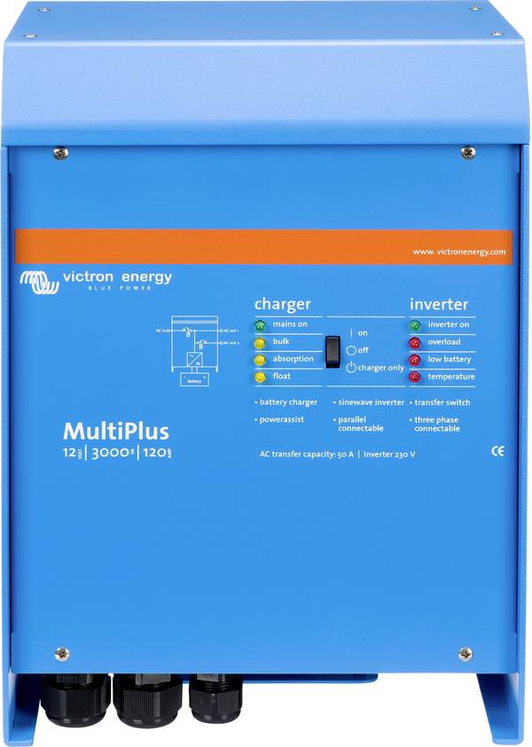 Victron Energy síťový měnič MultiPlus C 12/3000/120-50, 3000 W, 12 V/DC -> 230 V/AC, zabudovaná nabíječka