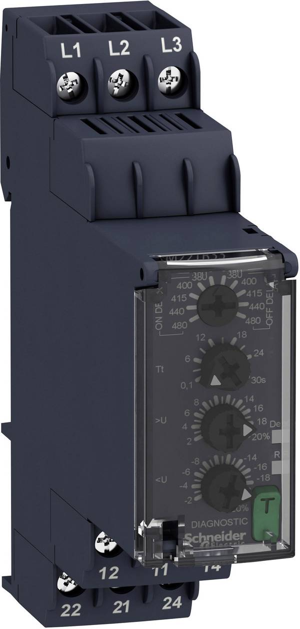 monitorovací relé 380, 380 - 480, 480 V/DC, V/AC 2 přepínací kontakty Schneider Electric RM22TR33  1 ks