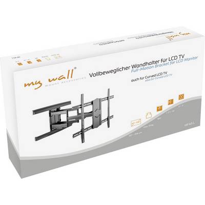 'Zcela pohyblivý nástěnný držák pro LCD TV, vhodný pro zakřivené LCD TV. Obrázek zobrazuje upevňovací systém s nastavovacím mechanismem.'