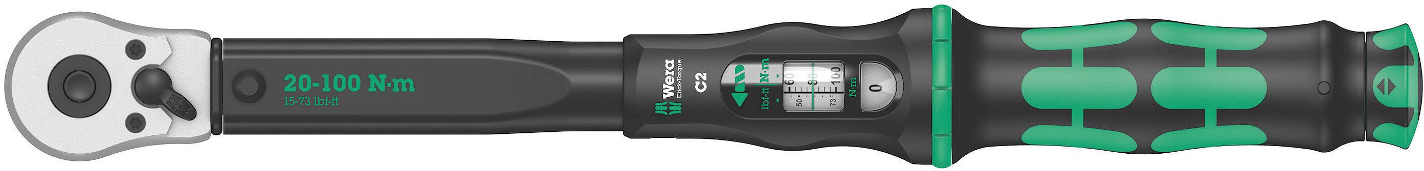 Digitální momentový klíč '20-100 Nm' s indikací stupnice a ergonomickou rukojetí.